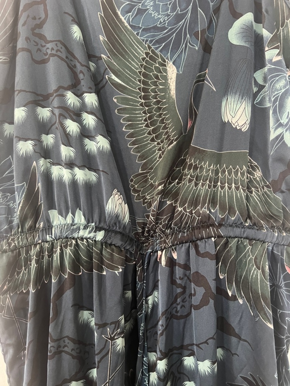 La Vie En Rose Navy Floral jumpsuit with Teal Botanical Print - Picture 3 of 6